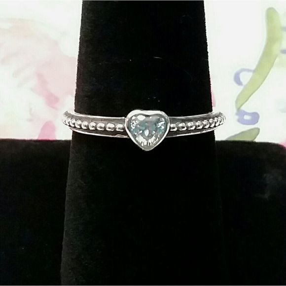 Diamond CZ Stackable .925 Sterling Silver Heart Ring New Dainty - Picture 1 of 5